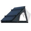 Trustmade Luxurious Triangle Aluminium Black Hard Shell Grey Rooftop Tent for Camping - BlackGrey with Rack