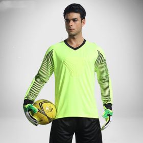 Football Goalkeeper Clothing Suit Thickened Goalkeeper Clothing Goalkeeper Shorts Football Uniform Jersey Gantry Shirt Short Sleeve Long Sleeve (Option: Green-4XL)