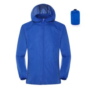 Summer Outdoor Sun Protection Clothing Women'S Lightweight Waterproof Windbreaker (Option: Royal Blue-3XL)