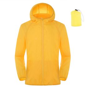 Summer Outdoor Sun Protection Clothing Women'S Lightweight Waterproof Windbreaker (Option: Yellow-3XL)