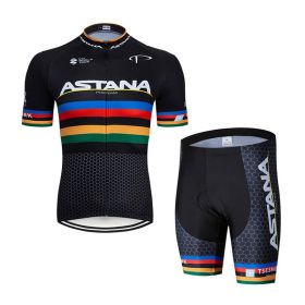 Fashion Simple Cycling Jersey Short Sleeve Suit (Option: Black-XXL)